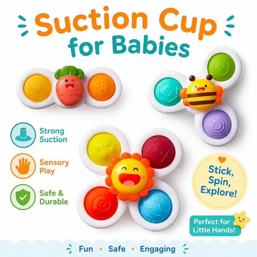 Strong Suction Cup Fidget – Rotating Sensory Bath Toys for Baby: The Perfect Christmas Stocking Stuffer