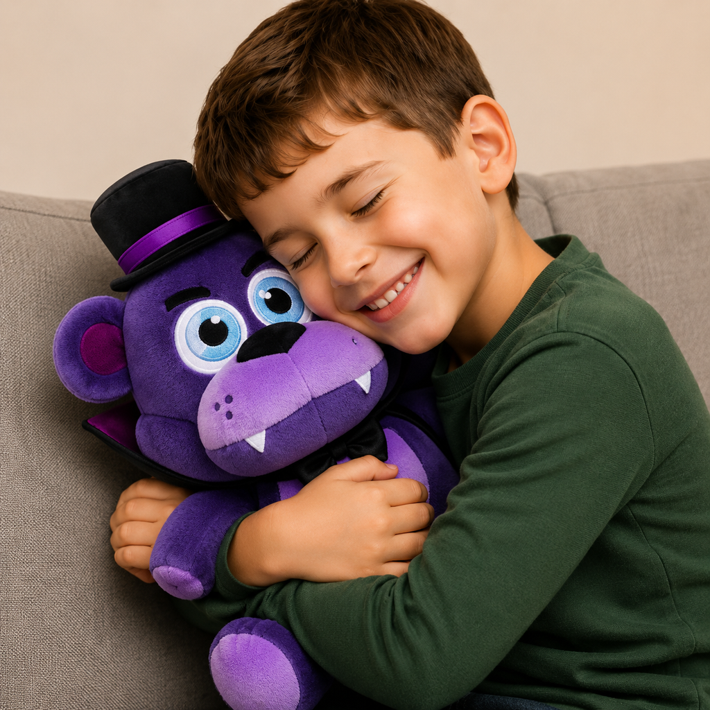 Purple Devil Bear Plush Toy – Cute Vampire Stuffed Animal with Top Hat & Cape