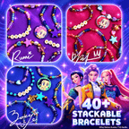 KPop Demon Hunters Bracelet Making Combo – Sparkle Bracelet Kit + Rumi, Mira & Zoey Friendship Bracelet 3-Pack