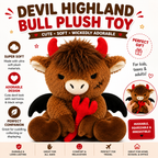 Highland Cow Stuffed Animal – Cute Devil Cow Plush Toy Gift