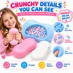 Crunchy Soap Squishy ASMR Toy - Soft Squeeze Fidget Toy with Satisfying Crunchy Texture - Soap Shaped Stress Relief Toy with Gift Box - Fun Novelty Gift for Kids Teens Adults (Pink)