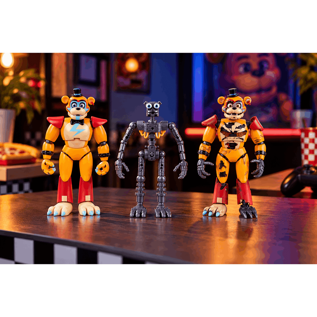 Jazwares Five Nights at Freddy's Endo-Series Glamrock 6-in Action Figure with Freddy and Shattered Glamrock Freddy Parts