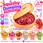 Dumpling Squishy Toys -  Gaint Dumpling Squishy Mystery Box - Assorted Colors - Colorful Squishies Dumplings Stress Balls Toy - Stocking Stuffers with Food Steamer Stretchy Desk Toy