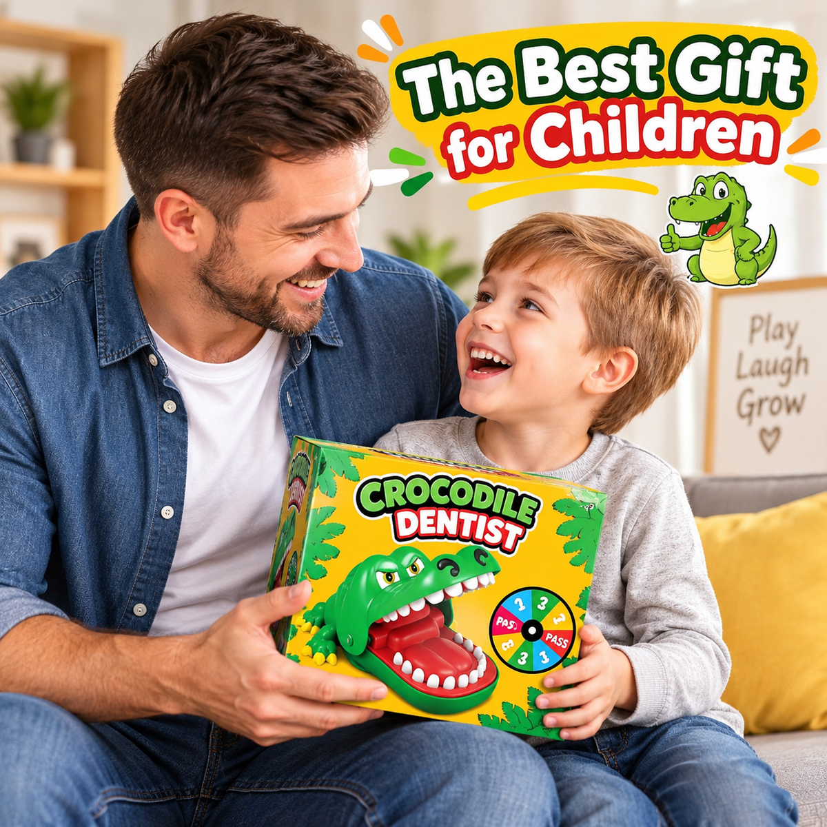 Upgraded Crocodile Teeth Dentist Game For Kids, Alligator Push Teeth Down - Funny Board Game