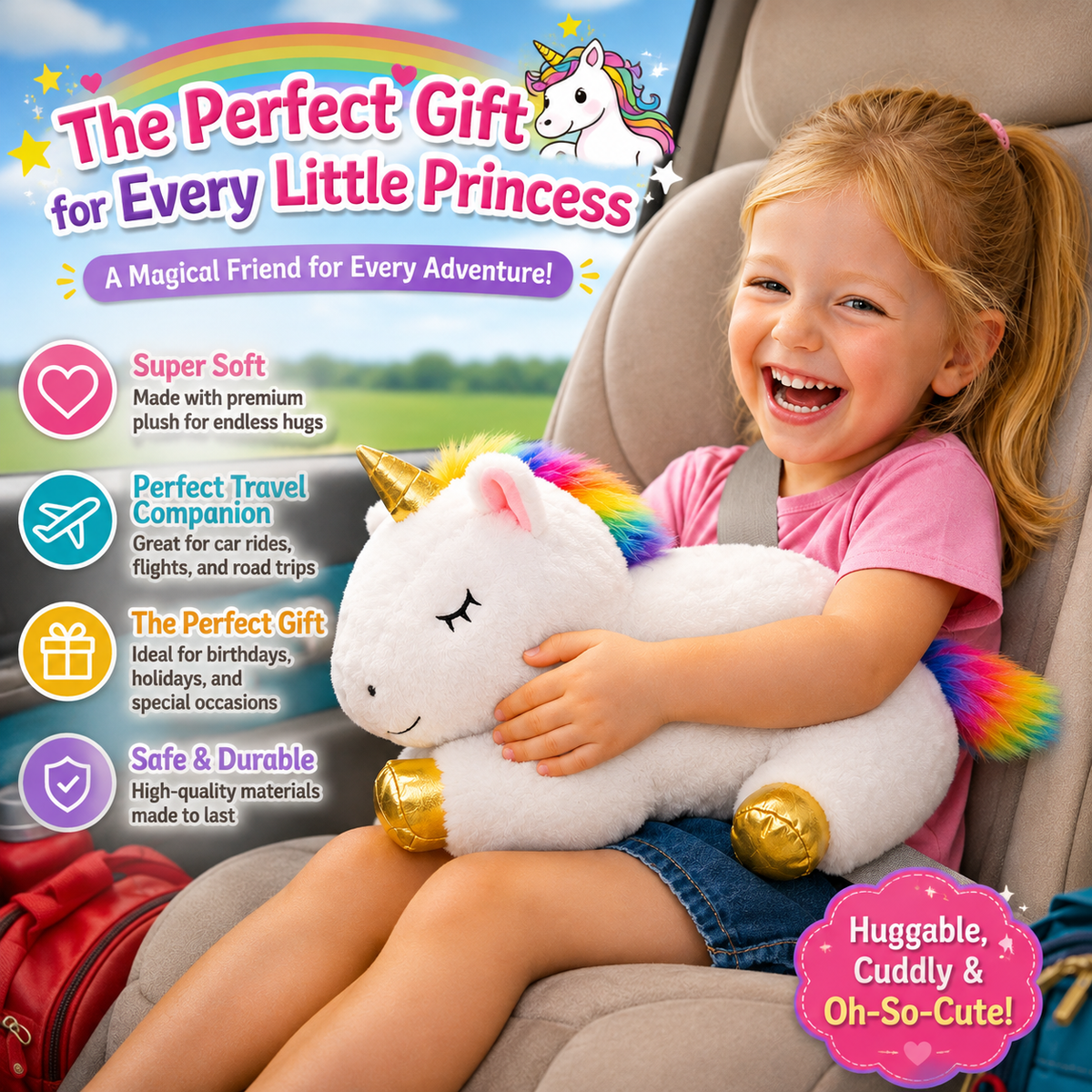 Toy for Girls Ages 0 1 2 3 4 5 6 7 8+ Years - Unicorn Mommy Stuffed Animal, Soft Unicorn Plush Toy, Christmas Birthday Gifts for Baby, Toddler, Kids