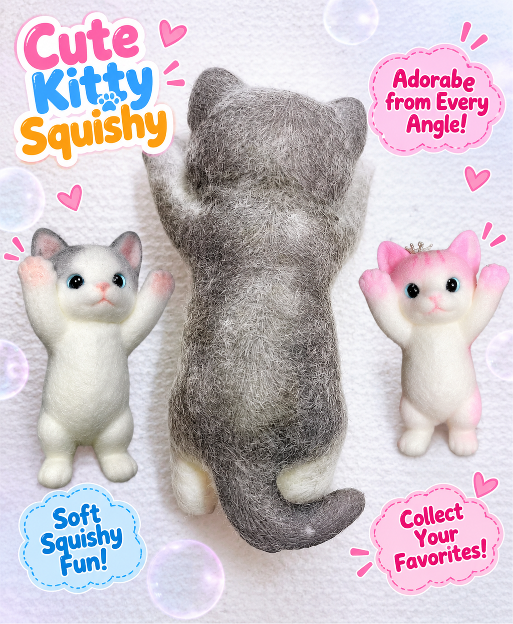 3D Chubby Cat Squishy for Stress Relief – Hyper-Realistic Cat Squeeze Sensory Tool for Adults & Teens 16+ | Ultra-Soft Decompression Fidget Toy | Cute Collectible Desk Decor (Gray)