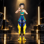 KPop Demon Hunters HUNTR/X Zoey 5.6-inch Action Figure with Accessories & Swappable Faces