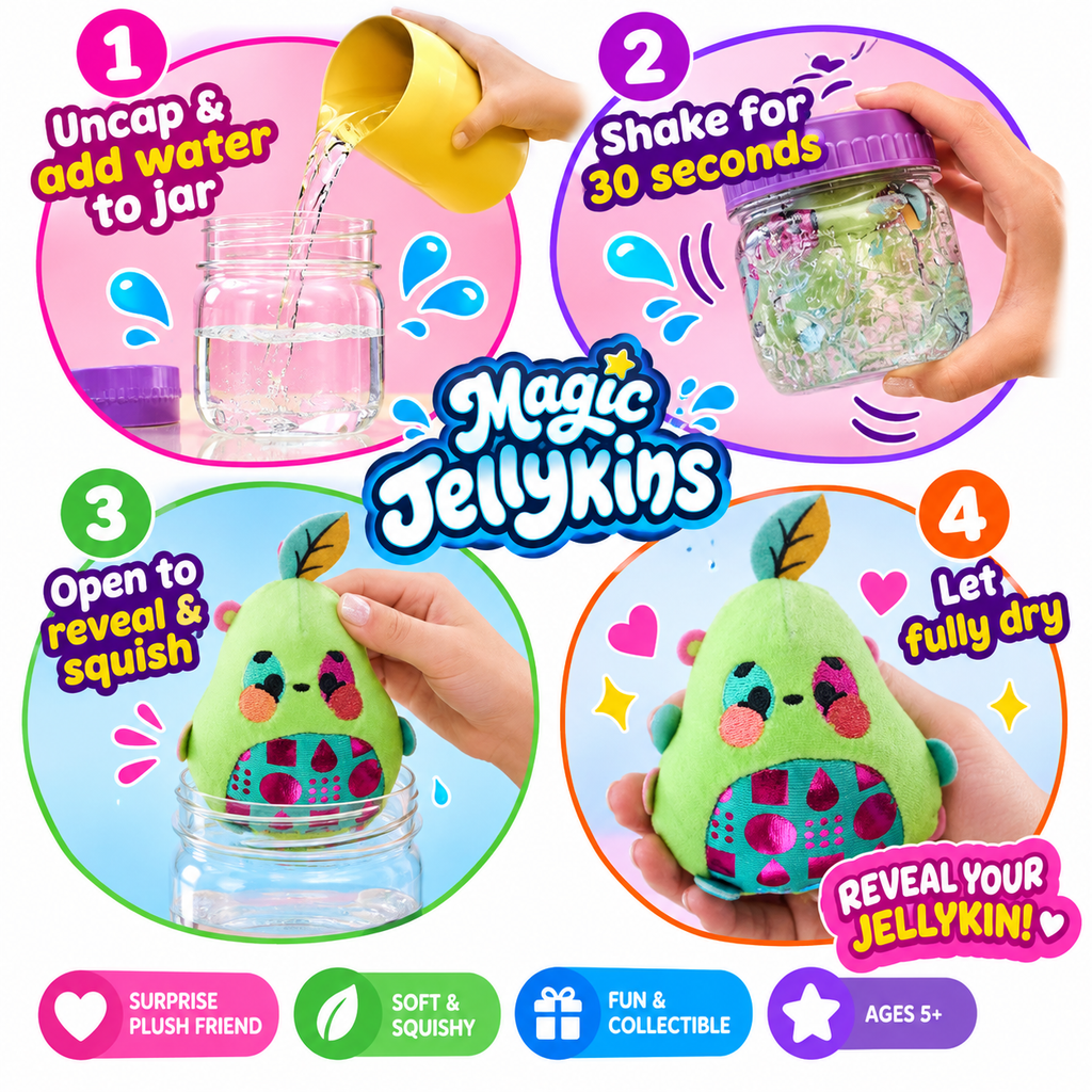 Magic Jellykins Water-Activated 3-Inch Surprise Toys 2-Pack - Exclusive Color-Changing Toy Truck - Water Table Playset - Authentic Details - Pretend Play Gifts..