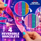 KPop Demon Hunters Bracelet Making Combo – Sparkle Bracelet Kit + Rumi, Mira & Zoey Friendship Bracelet 3-Pack
