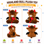 Highland Cow Stuffed Animal – Cute Devil Cow Plush Toy Gift
