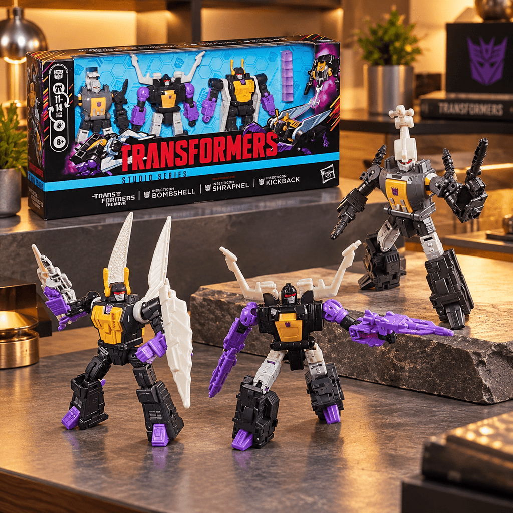Transformers Studio Series The Transformers: The Movie MTMTE Collection Insecticon Bombshell, Insecticon Shrapnel, & Insecticon Kickback
