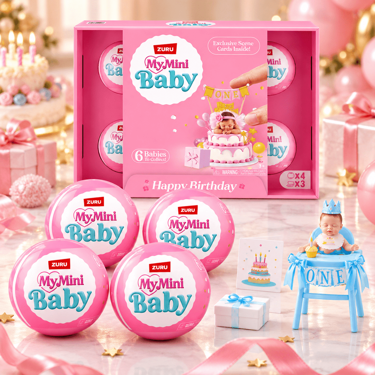 ZURU My Mini Baby Birthday Series 1 Miniature Collectible Toy — 4-Pack