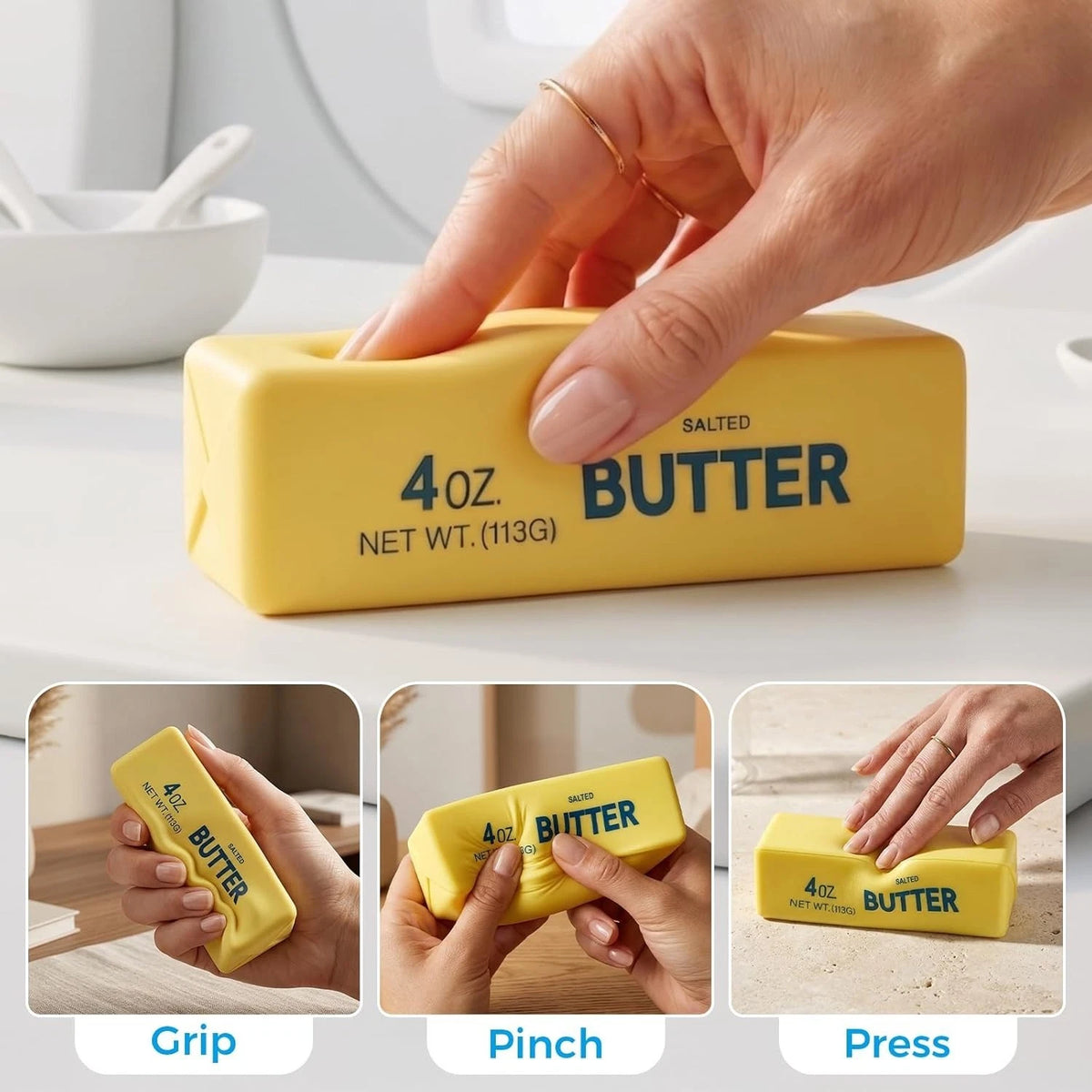 1pc Butter Stick Squishy Fidget Toy Soft Stress Relief ADHD Anxiety Squeeze