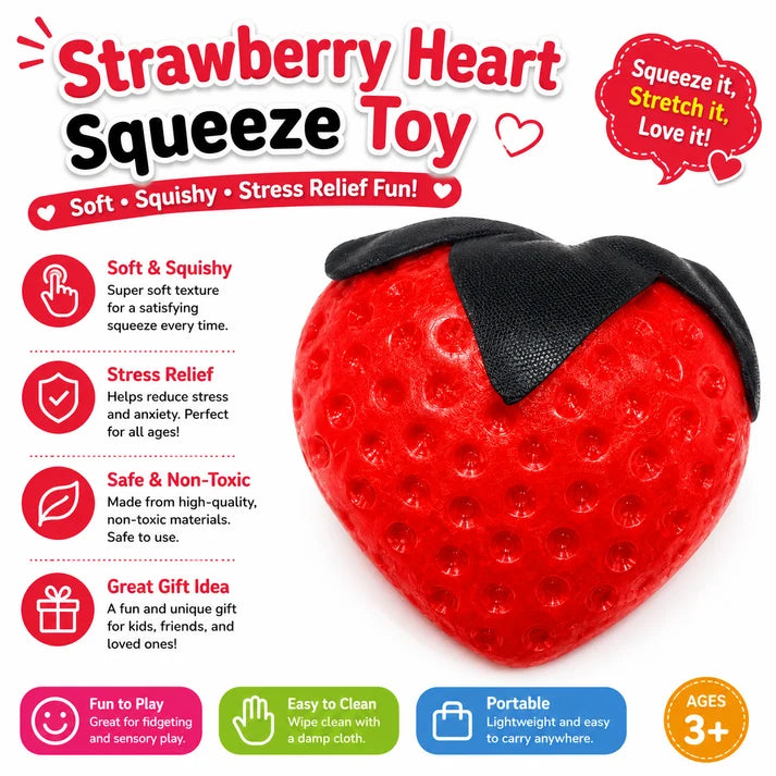 4 PCS Squishy Toy Set – Donut, Apple, Strawberry & Colorful Cube Sensory Squeeze Toys