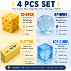 Cheese Squishy Toy - Slow-Rising Cheese Squishy Squeeze Block - Stress Balls for Adults - Stress & Anxiety Relief Fidget Gift - Stress-Relief Set for the Office and Classroom (4PCS)