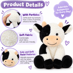 9" Cow Stuffed Animals Soft Cuddly Cow Plush Stuffed Animal Toy