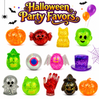 12 Pack Halloween Stress Balls Glitter Squishy Squeeze Toys Sensory Fidget Toys for Kids Stress Relief Halloween Party Favors Halloween Treat Bags Gifts