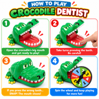Upgraded Crocodile Teeth Dentist Game For Kids, Alligator Push Teeth Down - Funny Board Game
