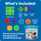 Learning Resources Gears! Gears! Gears! Super Building Toy Set, STEM Toys, Construction Toys, Gears for Kids, 150 Pieces, Ages 3+, Blue