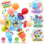 Baby Montessori Sensory Teething Toy 0-6 6-12 Months - Teether Ball & Rattle
