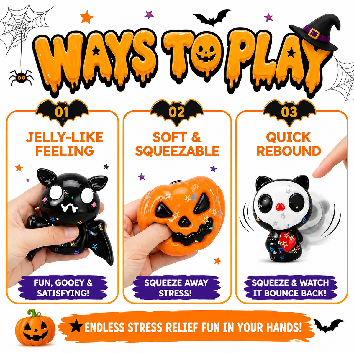 6 Pack Halloween Taba Squishy Fidget Toys