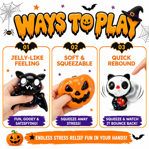 6 Pack Halloween Taba Squishy Fidget Toys