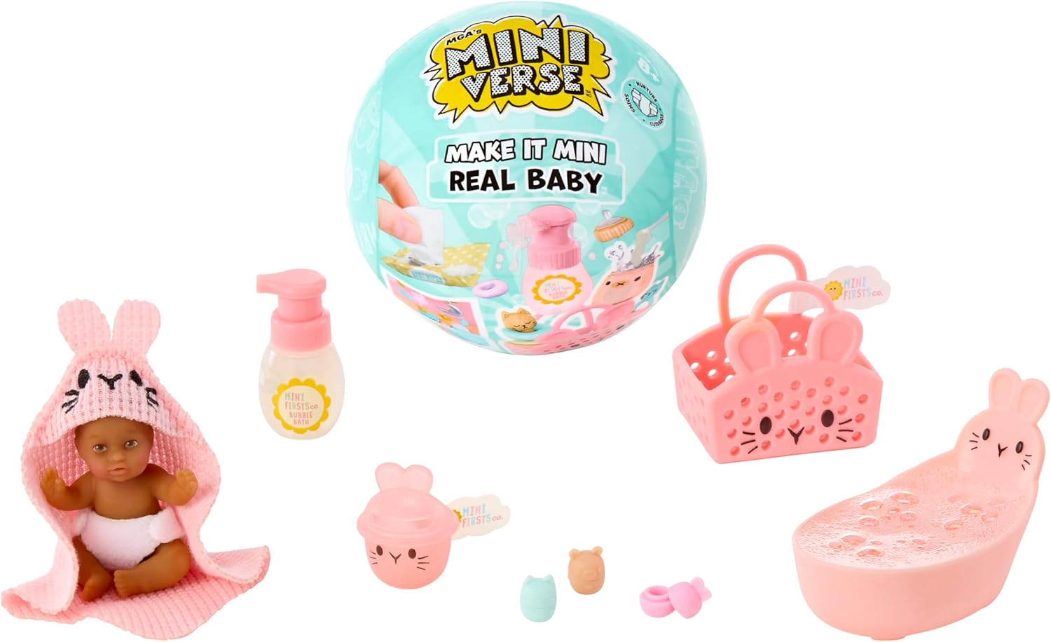 MGA's Miniverse Make It Mini Real Baby Nurture - Blind Packaging - Baby Care Themed Mini Collectibles - 8 Styles Including Rare Twins - Collectors, 8+