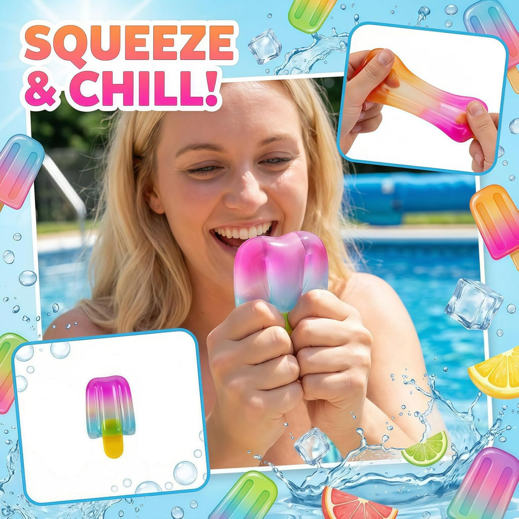 Ice Cream Squishy Toy - Summer Sensory Stress Relief Squeeze Popsicle