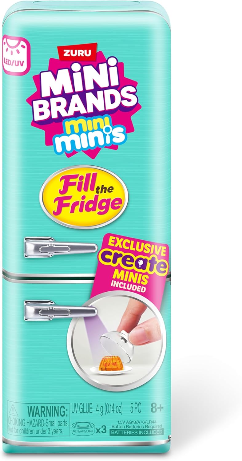 ZURU Mini Brands Fill the Fridge Mini Fridge Playset 1 Fridge 2 Capsules