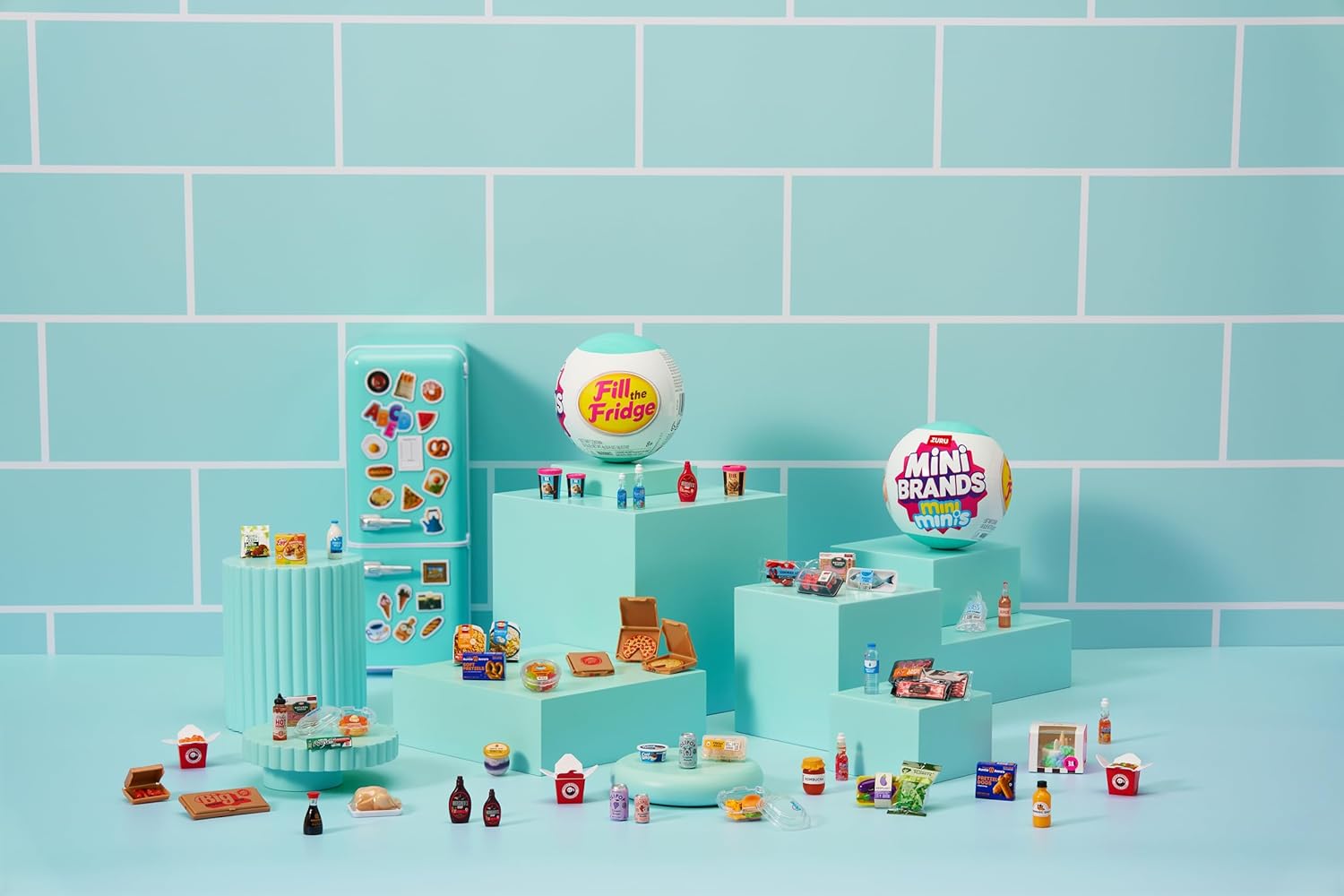 ZURU Mini Brands Fill the Fridge Mini Fridge Playset 1 Fridge 2 Capsules