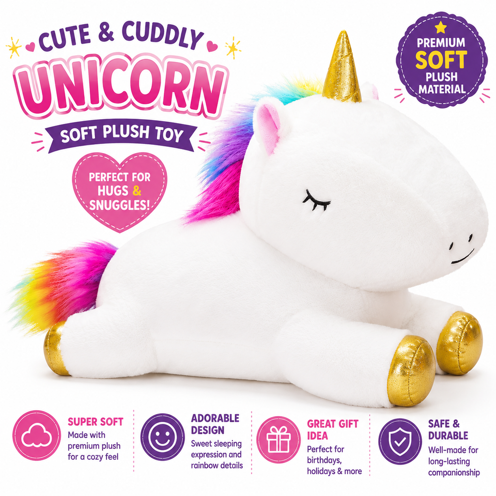 Toy for Girls Ages 0 1 2 3 4 5 6 7 8+ Years - Unicorn Mommy Stuffed Animal, Soft Unicorn Plush Toy, Christmas Birthday Gifts for Baby, Toddler, Kids