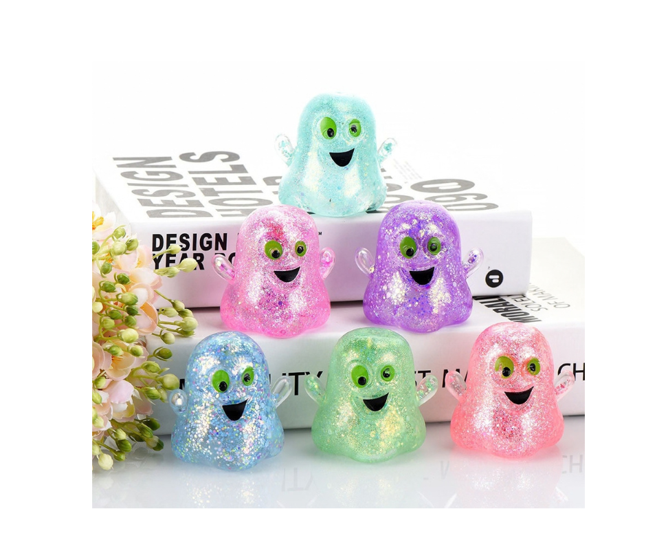 7cm Halloween Glow-in-the-Dark Ghost TPR Squishy Fidget Toy