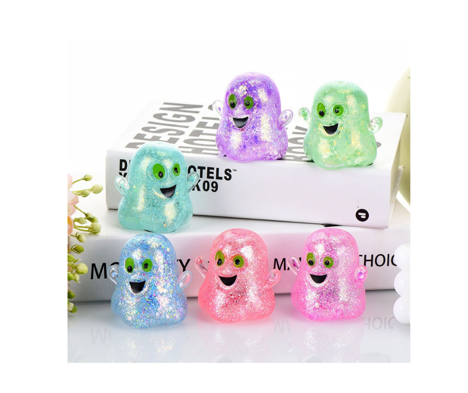 7cm Halloween Glow-in-the-Dark Ghost TPR Squishy Fidget Toy