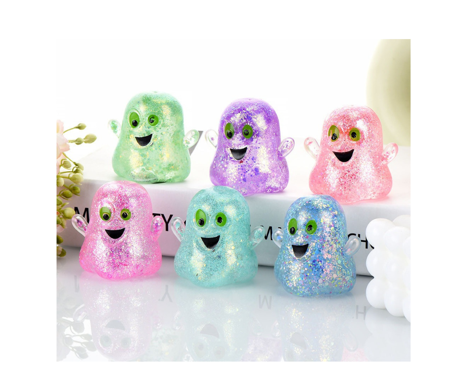 7cm Halloween Glow-in-the-Dark Ghost TPR Squishy Fidget Toy