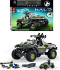 Mattel Brick Shop Hot Wheels Elite Series Halo Building Set, UNSC M12 Warthog with 935 Pieces, Realistic Details and Custom Decals, Adult Collectors