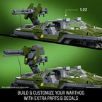 Mattel Brick Shop Hot Wheels Elite Series Halo Building Set, UNSC M12 Warthog with 935 Pieces, Realistic Details and Custom Decals, Adult Collectors