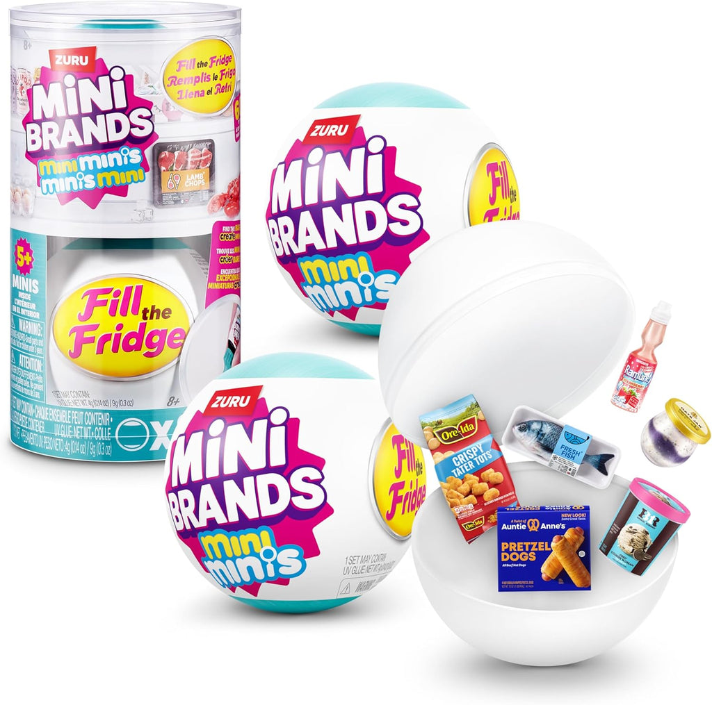 ZURU Mini Brands Fill the Fridge Mini Fridge Playset 1 Fridge 2 Capsules