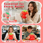 6 Inch Giant Strawberry Squishy Slow Rising Stress Relief Toy - Realistic Soft Fruit Squeeze Fidget Sensory Toy - Desk Decor Party Favor Gift for Adults