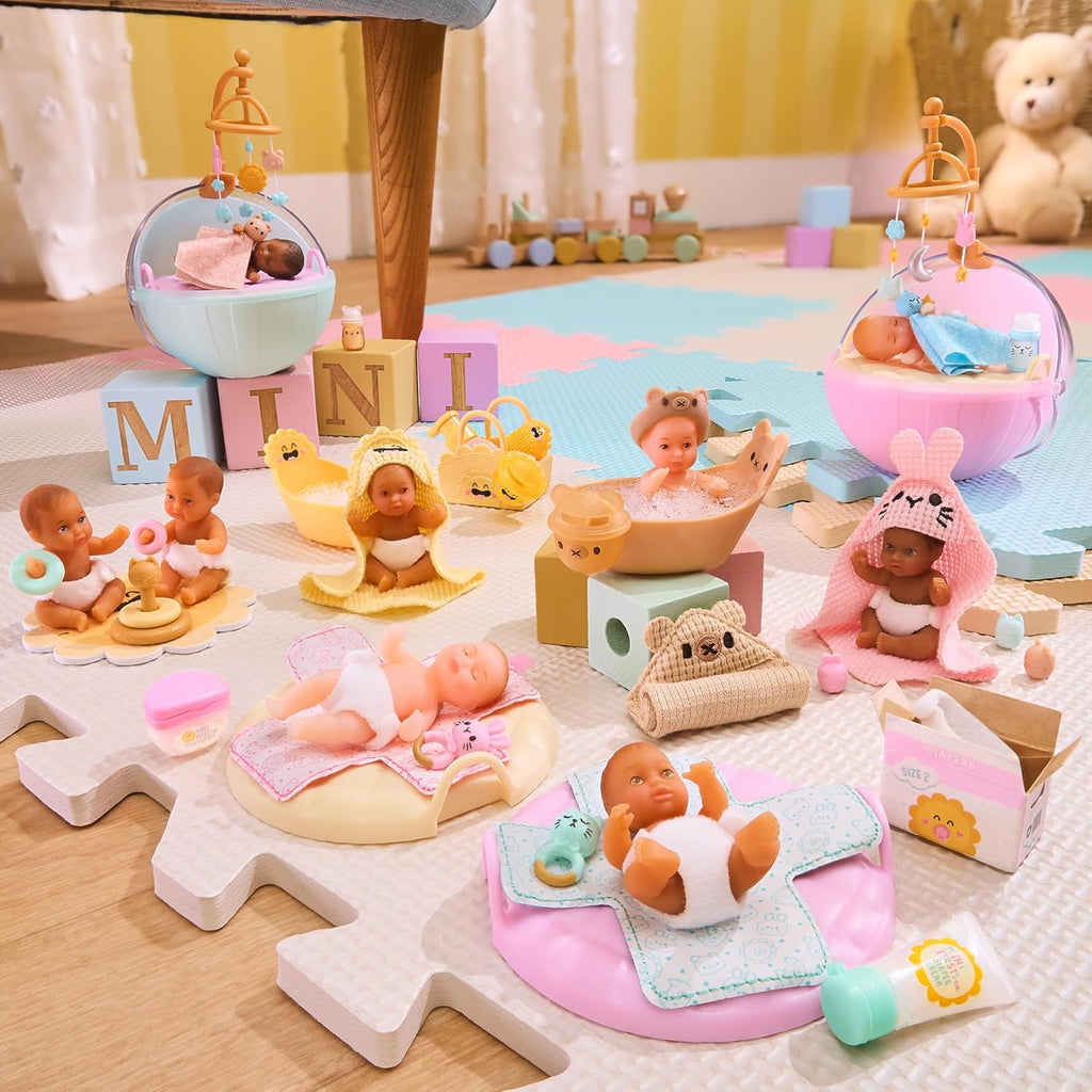 MGA's Miniverse Make It Mini Real Baby Nurture - Blind Packaging - Baby Care Themed Mini Collectibles - 8 Styles Including Rare Twins - Collectors, 8+