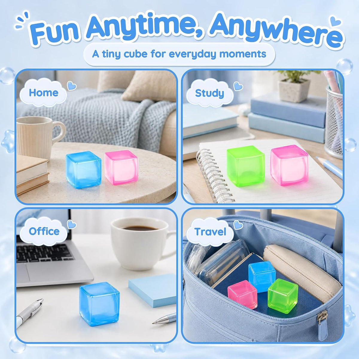 Cube Stress Ball – Sensory Toy - Soft Squeeze Fidget Toy for Stress Relief