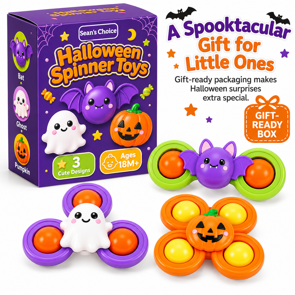 Halloween Suction Cup Spinner Bath Toys Travel Toys for Baby Boy Girl