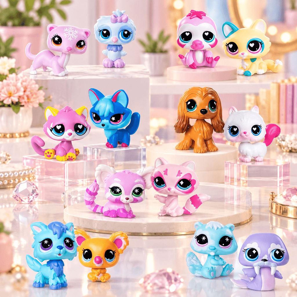 Littlest Pet Shop Deluxe Surprise Reveal Collectible Figures Divas on the Go – 6pc