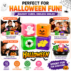 4 Pack Halloween Stress Cube Glow in the Dark Slow Rising Cube Squishy