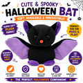 Plushland Halloween Black Bat Stuffed Animal Plush Toys,Soft Toy Gifts for Kids 7 Inch