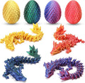 4PCS 3D Printed Dragon Eggs - 3D Printer Articulated Crystal Dragon Toys for Kids - Cool Dinosaur Eggs Fidget Toys for Teens - Stocking Stuffers for Kids - Easter Christmas Birthday Gifts for Boys Girls
