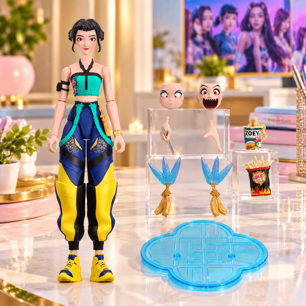 KPop Demon Hunters HUNTR/X Zoey 5.6-inch Action Figure with Accessories & Swappable Faces