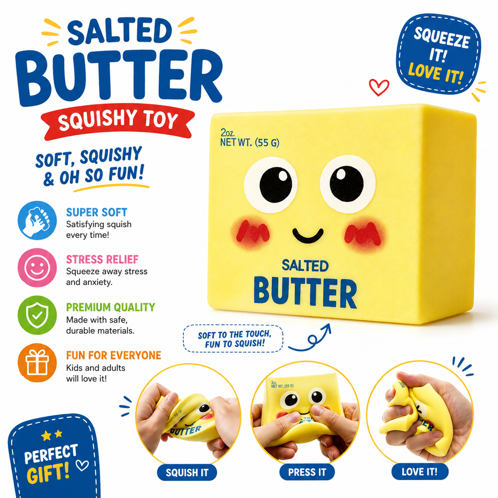New Upgraded Smile Face Butter Squishy Toys - Slow Rebound Dumpling Squishy - Soft Stretchy Sensory Squeeze Toys - Stress Relief Fidget Toys - Office Desk Toys & Daily Leisure Gifts (Smiley)