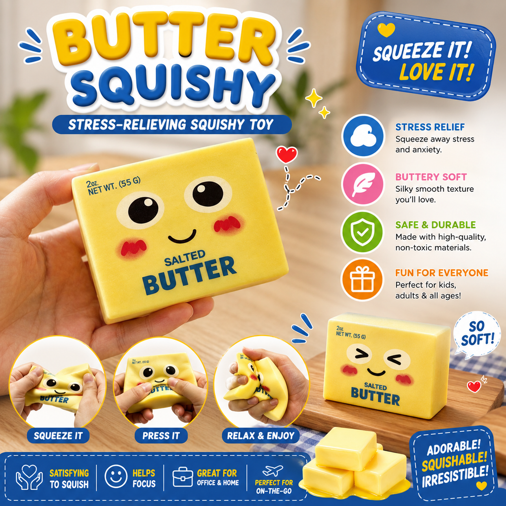 New Upgraded Smile Face Butter Squishy Toys - Slow Rebound Dumpling Squishy - Soft Stretchy Sensory Squeeze Toys - Stress Relief Fidget Toys - Office Desk Toys & Daily Leisure Gifts (Smiley)