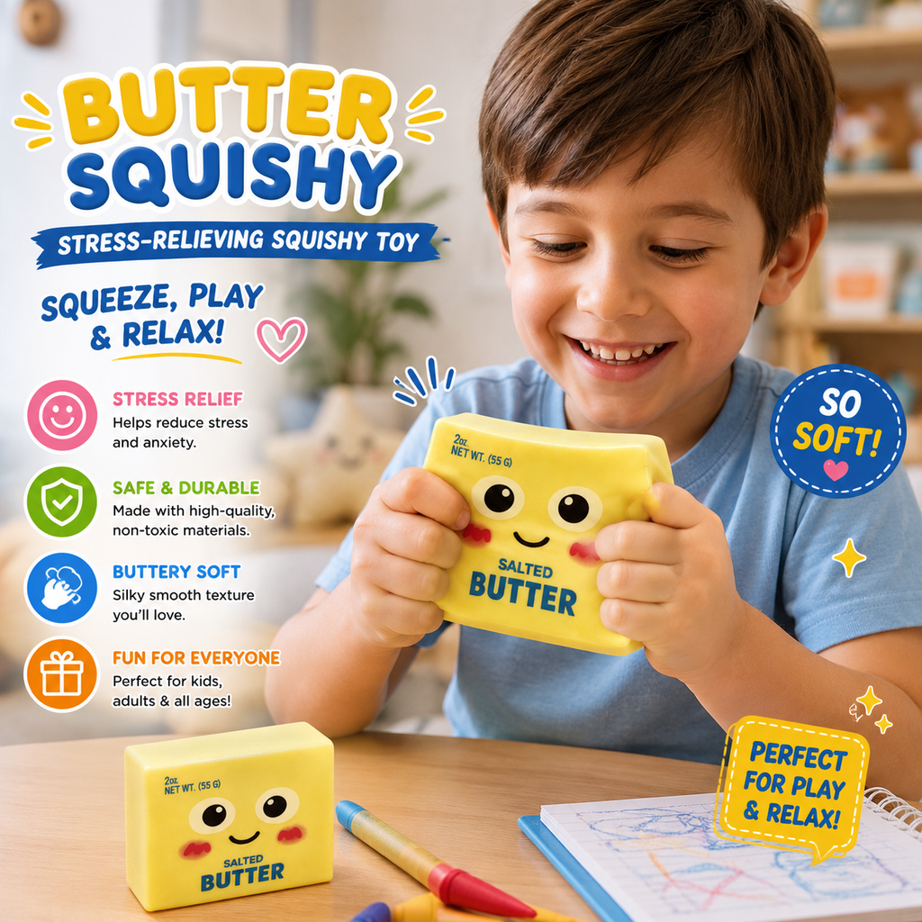 New Upgraded Smile Face Butter Squishy Toys - Slow Rebound Dumpling Squishy - Soft Stretchy Sensory Squeeze Toys - Stress Relief Fidget Toys - Office Desk Toys & Daily Leisure Gifts (Smiley)