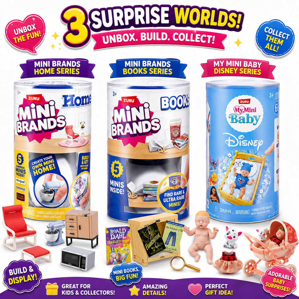 Mini Brands Home Books My Mini Baby Disney Mystery Capsule Toy Bundle